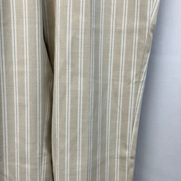 Uniqlo Womens Straight Leg Casual Pants Beige Off White Stripe Pockets 31 New - Picture 9 of 12
